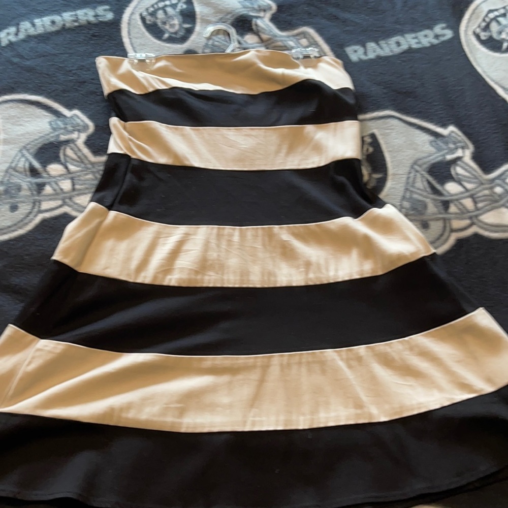 Monetary stripes cream and black dress
